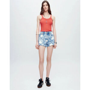 NEW! RE/DONE Size 25 70s High Rise Denim Jean  Short Splash $215 MSRP G16-8